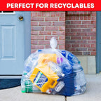 Tasker 95-96 Gallon Trash Bags, (Value Pack 50 Bags w/Ties) Extra Large Heavy Duty Clear Plastic Recycling Trash Bags, 90 Gallon, 95 Gallon, 96 Gallon, 100 Gallon (Clear)