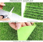 Elcoho 6 Pieces Fake Grass for Crafts Fairy Garden 6 x 6 Inches Artificial Garden Grass for Miniature Ornament Dollhouse DIY Decoration