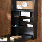 SEI Furniture Convertible Desk, 32.00 in. H x 22.00 in. W x 6.00 in. D, Black
