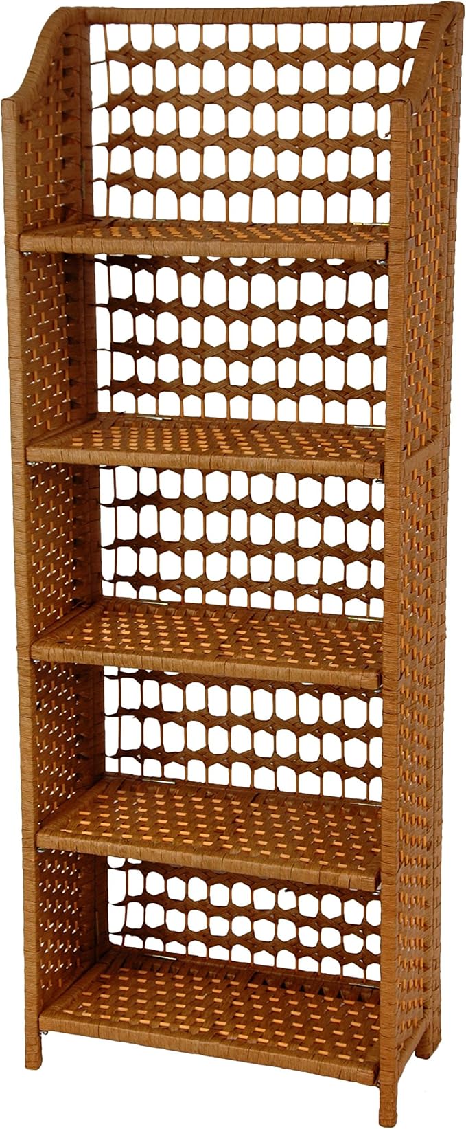 Oriental Furniture 53" Natural Fiber Shelving Unit - Honey