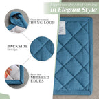 Maison d' Hermine Pot Holders 100% Cotton Potholders (8" x 8", Pack of 2) | Heat Resistant Hot Pads with Loop BBQ Cooking Baking Hotel Kitchen Handling Hot Pans Thanksgiving Christmas - Equinoxe - Grey