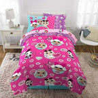 Franco Kids Bedding Super Soft Comforter and Sheet Set with Sham, 5 Piece Twin Size, LOL Surprise