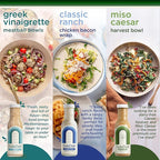 SideDish Healthy Dressing Variety Pack - Classic Ranch, Miso Caesar, Greek Vinaigrette - Seed Oil, Gluten & Dairy Free Salad Dressing w/Avocado Oil - Refined Sugar Free Umami Sauce for Dinner Recipes