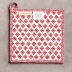 Maison d' Hermine Pot Holders 100% Cotton Potholders (8" x 8", Pack of 2) | Heat Resistant Hot Pads with Loop BBQ Cooking Baking Hotel Kitchen Handling Hot Pans Thanksgiving Christmas - Rural Christmas