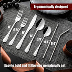 56 Pieces Silverware Service for 8 Flatware Set Stainless Steel Utensils Cutlery Set Dishwasher Safe