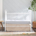 Namesake Abigail 3-in-1 Convertible Metal Crib in Washed White, Greenguard Gold Certified