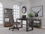 Signature Design by Ashley Freedan Modern Industrial Home Office Writing Desk, Dark Gray