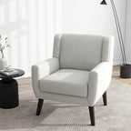 UIXE Accent Chair, Fabric Upholstered Armchair for Living Room, Comfy Arm Chair Single Sofa Bedroom Side Reading Seat - Flax Beige