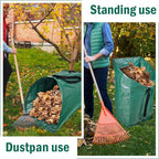 60 Gallon Leaf Collector,Collapsible Lawn & Leaf Bag,Heavy Leaves Pick up Tool Reusable Yard Waste Bags,Large Yard Dustpan Type Garden Bag for Leaves,Debris,Grass,Clippings,Lawn Trash