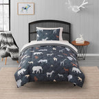 Kids Bedding Set Bed in a Bag for Boys and Girls Toddlers Printed Sheet Set and Comforter, Twin, Safari