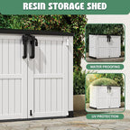 LHBcraft Outdoor Storage Cabinet 36 Cu Ft with Lockable Doors, Portable Horizontal Resin Storage Shed -Easy to Assemble, Waterproof Outdoor Storage Box for Backyards,Patios