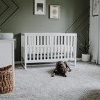 Arlo 5-in-1 Convertible Crib in White, JPMA Certified, 3 Mattress Height Settings, Non-Toxic Finish, Made of Sustainable and Sturdy Pinewood