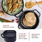 Victoria 6-Quart Cast Iron Combo Cooker, Combination Dutch Oven and Skillet, Made in Colombia, 2-Piece Set