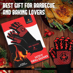 BBQ Grill & Oven Gloves 1472°F Heat Resistant | Storage Case & Gift Box | Fireproof, non-slip silicone mitts, extra-long protection for grilling, smoking & baking | Pro Series BBQ gloves - Easy clean