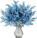 Sggvecsy 15 Pcs Babys Breath Artificial Flowers Gypsophila Bouquets Bulk Real Touch Fake Silk Flowers for Home Wedding DIY Floral Arrangement Kitchen Table Centerpiece Decoration (Blue with Purple)