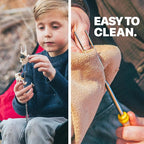 BEARCLAW Smores Sticks for Fire Pit - Accessories for Campfire Marshmallow Roasting Sticks Smores Kit Outdoor-Smore Skewers Hot Dog Fork For Outside, Camping Essentials Bonfire Gear Long 32" 12 Pack