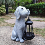 Solar Dog Outdoor Garden Statue with LED Light,Dog Solar Lights Lantern Outside Decorations for Yard, Lawn Decor Statue for Patio, Balcony, Yard Ornament,Unique Dog Gifts for Mom