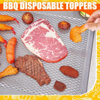 Mifoci 30 Pcs Disposable Grill Topper 16x12 Inch Mesh Mat Disposable Pans Sheets Non Stick Aluminum Grill Grates Liners for Outdoor Grills Cooking Grid Grates Pad for BBQ Camping Picnics Meat