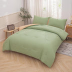 NINENINE King Comforter Set Sage Green Bedding Light Green Comforter Set Comforter Set for Women Men Solid Color Camel Green Comforter Sets with 1 Comforter 2Pillowcases