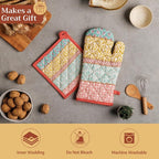 Maison d' Hermine Pot Holders 100% Cotton Potholders (8" x 8", Pack of 1) | Heat Resistant Hot Pads with Loop BBQ Cooking Baking Farmhouse Kitchen Handling Hot Pans Spring Summer - Provence