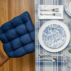 Barnett Home Decor Microsuede Dining Chair Cushions with Ties, 16.5 x 18 Inches, Pack of 4 – Machine Washable, Reversible with Plush Latex Foam Fill for Comfortable Seating – Royal Blue