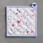 Maison d' Hermine Pot Holders 100% Cotton Potholders (8" x 8", Pack of 1) | Heat Resistant Hot Pads with Loop BBQ Cooking Baking Farmhouse Kitchen Handling Hot Pans Spring Summer - Summer Floral