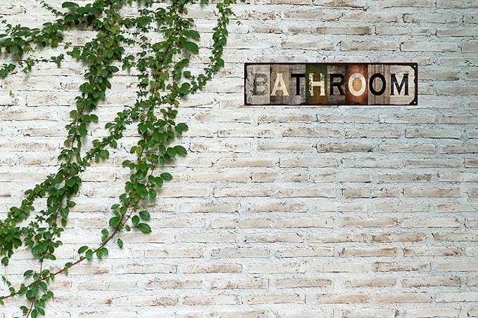 Vintage Tin Sign Retro Metal Bathroom Signs Stylish Wall Art Plaques Gift for Home Decor Bathroom Kitchen and Gothic Wall Decor or as a Classic Poster 16x4 in