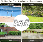 BACKYARD EXPRESSIONS PATIO · HOME · GARDEN 3 Pc 3 Piece Folding Outdoor Bistro, Wicker Furniture Table and Chairs for Garden, Backyard, Porch, Patio Conversation Set, Grey/Black
