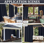 Gazebo Universal Replacement Privacy Curtain,12'×20' Gazebo Outdoor Waterproof Curtains, 4-Panels Sidewall Curtains with Double Zipper for Patio Canopy, Garden and Backyard (Curtain Only)