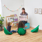 ECR4Kids Leaf Floor Seat, Rocker Chair, Emerald, 6-Piece