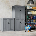 Heavy Duty Tall Storage Cabinet Outdoor Weatherproof, 28 Cuft Garage Storage Cabinet with 4 Adjustable Shelves, Lockable Kitchen Pantry Closer Organizer, 31Wx23Lx66H, Sage Grey