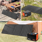 Takki Solar Generator 277Wh Portable Power Station with Solar Panels 40W Included 450W Peak 110V Pure Sine Wave AC Outlet DC USB Ports for Camping CPAP Emergency Tent Outdoor