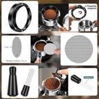 7 Pack Espresso Accessories Kit,54mm Espresso Tool Kit | Espresso Tamping Station | Coffee Distributor Tamper | WDT Tool | Dosing Funnel | Expresso Puck Screen | Christmas Gift for Espresso Lovers