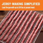 LEM Products Jerky Gun, Heavy-Duty Beef Jerky Maker, Make Meat Sticks and Snack Sticks, Includes Nozzles and Backwoods Seasoning