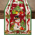 Christmas Table Runner 108 Inches Long Snowflake Buffalo Plaid Table Runner Christmas Theme Holiday Xmax Snowman Gnome Christmas Table Runner for Kitchen Dining Table Home Party Decorations