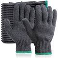 12 Pairs Dark Grey Gloves Men Women, Large Field Dressing Gloves for BBQ, Grilling, Oven, Heat Resistant, Mechanics, Welding, Gardening, Bulk