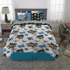 Franco Kids Bedding Super Soft Comforter and Sheet Set with Sham, 7 Piece Full Size, Jurassic World