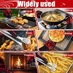 BBQ Grill Gloves, 1472°F Extreme Heat Resistant Grilling Gloves Non-Slip Oven Mitts Potholder, Perfect for Barbecue, Cooking, Baking, Fireplace, Smoker - 2 Pair (Red and Black)