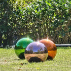 Stainless Steel Gazing Globe Mirror Ball, Decorative Gazing Balls for Garden, Reflective Smooth Garden Ball Sphere for Outdoor Yard Decoration (Purple, Dia: 6 inch)