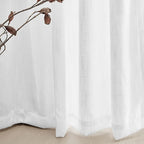 MYSKY HOME Floor to Ceiling Curtains 108 Inches White Sheer Window Drapes 2 Panel Sets Back Tab Draperies Linen Look Boho Fabric, Soft Cotton Blend Light Filtering for Living Room