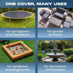 Yankee Diamond Series Pool Covers for Above Ground Pools | All-Weather Windproof Light 21ft Round Pool Cover w/ 12 Screw-In Pegs, 12 Ropes | 3 Mounting Methods, Strong Fastenings for Triple Protection