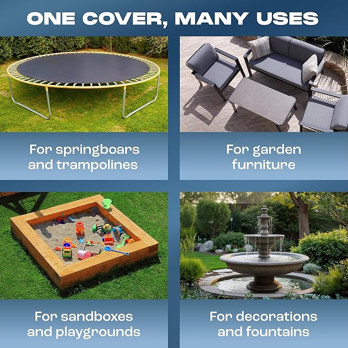 Yankee Diamond Series Pool Covers for Above Ground Pools | All-Weather, Windproof, Light 18ft Round Pool Cover w/ 6 Screw-In Pegs, 6 Ropes | 3 Mounting Methods, Strong Fastenings for Triple Protection