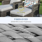 Yechen Patio Conversation Set 9 Seats with 44" Propane Gas Fire Pit Table - 8 Pcs Outdoor Wicker Furniture Set with Lid & Wind Shields - Sectional Sofa Set for Porch,Backyard