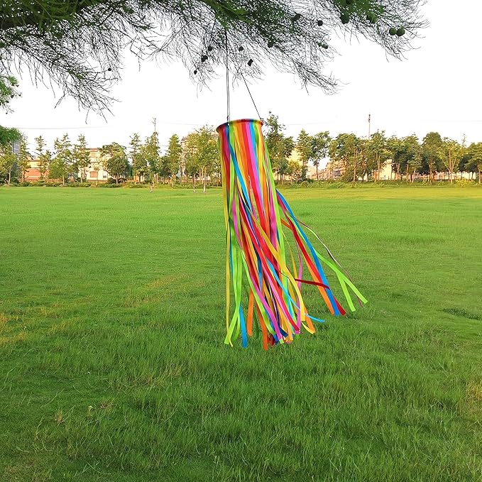 Satin Ribbon Windsock Streamer, Outdoor Decorations for Your Patio, Garden, Yard, Dock and Camper, 49-Inch, WS49-XZH
