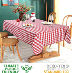 Urban Villa Tablecloth Cotton Tabletop 60x102 (8-10 Seat) Red/White Checks