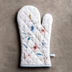 Maison d'Hermine Oven Gloves 100% Cotton Oven Mitt (7" x 13", Pack of 1) | With Loop Heat Resistant BBQ Cooking Gloves Baking Kitchen Handling Hot Pans Thanksgiving Christmas - Ice Florals