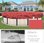ECOOPTS 15 ft Round Pool Cover for Above Ground Pools, Swimming Pool Cover Protector Winter Safety Cover (Red)