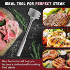 Meat Tenderizer 1 pcs Aluminium Mallet Dual-Sided - Tenderizer Tool Kitchen Pounder - Home Hammer for Tenderizing Ice Steak Stainless Veal & Chicken Safe Beater 1309479