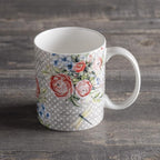 Maison d' Hermine Coffee Mug with Handles Tea Cups (12 Ounce, Pack of 1) | Fine Bone China Coffee Mugs for Hot Beverages Cappuccino Latte Home Restaurant Hotel Spring Summer -Champ De Mars - Dotty