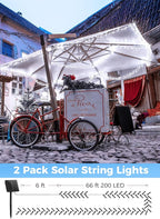 Solar String Lights Outdoor, 2 Pack Total 144FT 400 LED Solar Powered String Lights with 8 Lighting Modes, Waterproof Solar Patio Lights, Solar String Lights for Outside Tree Balcony, Pure White